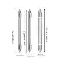 3 Pieces Double-Ended Pin Vise Anti-Slip Double-Ended Pin Vice Accurate Steel Bit Holder with Knurled Grip for Hobbyists, Watch Repair