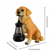 Solar Dog Lantern Weather Resistant Outdoor Decor Waterproof for Entryway