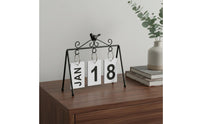 Bird Flip Calendar Hanging Date Cards Metal Flip Desk Calendar Black Iron