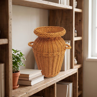 Woven Vase Imitation Rattan Display Basket Urn-Shaped for Tabletop