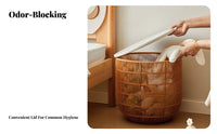 Woven Basket with Lid Waterproof Laundry Hamper Ventilated Design for Bedroom
