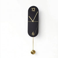 Modern Pendulum Wall Clock Silent Decorative Wall Clock with Pendulum Metal for Living Room