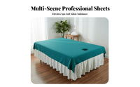 Soft and Comfortable Spa Bed Cover with Face Hole Skin-Friendly Massage Sheet with Face Hole Breathable Solid Color Spa Bed Cover Full Coverage for Beauty Professionals, Estheticians, Physical Therapists