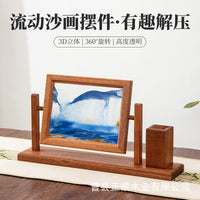 Wooden Sand Art Frame with Pen Holder and Rotating Design