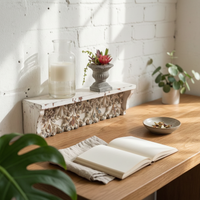Ornate Wall Shelf White Tones Antique Wall Shelf Easy to Install House Decoration