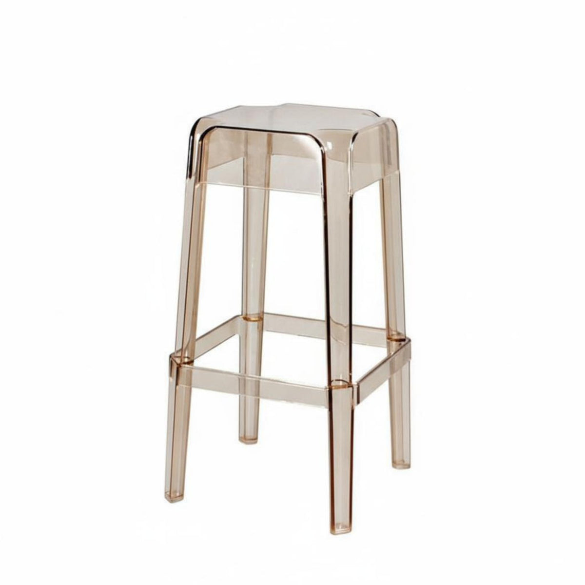 Clear Acrylic High Stool Modern Look Transparent Invisible Stool Space-Saving Design