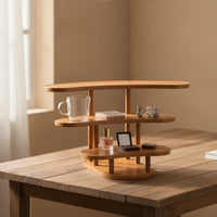 Three-Tier Display Stand Curved Stepped Display Riser Space-Saving for Vanity