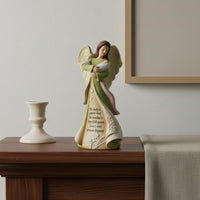 Sentimental Gift Mother and Child Angel Statue Delicate Craftsmanship Mother Angel Sculpture Elegant Design Hand-Painted for New Mothers, Nursery, Bedroom