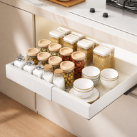 Under Sink Storage Drawer Slide Rack, Extendable 32-52cm, Metal Kitchen Cabinet Organizer