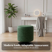 360-Degree rotate Round Rotating Footrest Multi-Functional Round Upholstered Ottoman Multifunctional Vanity Seat Thick Sponge pad for Adults, Homeowners, Home Decorators, Living Room, Entryway, Bedroom, Office