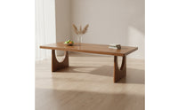 Natural Wood Bench with Arched Cutouts Rustic Dining Bench Farmhouse Furniture Modern for Homeowners
