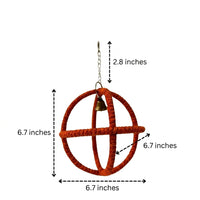 Parrot Swing Perch Made of Rope with Bell, Iron Bird Enrichment Toys for Cockatiel, Budgie and Parakeet Physical Activity