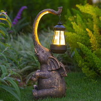 Outdoor Solar Light Resin Gnome Statue Lawn Decoration