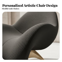 Half-moonShaped Armchair Italian Aesthetic Deep Seat Armchair Designer Piece Artistic for Interior Designers, Living Room