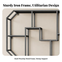 Wall-Mounted Display Shelf Nordic design Wire Frame Floating Shelf Space-Saving Sturdy for Decor fans, Homeowners, Bedroom