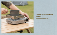 Windproof gas burner guard, portable camping screen.