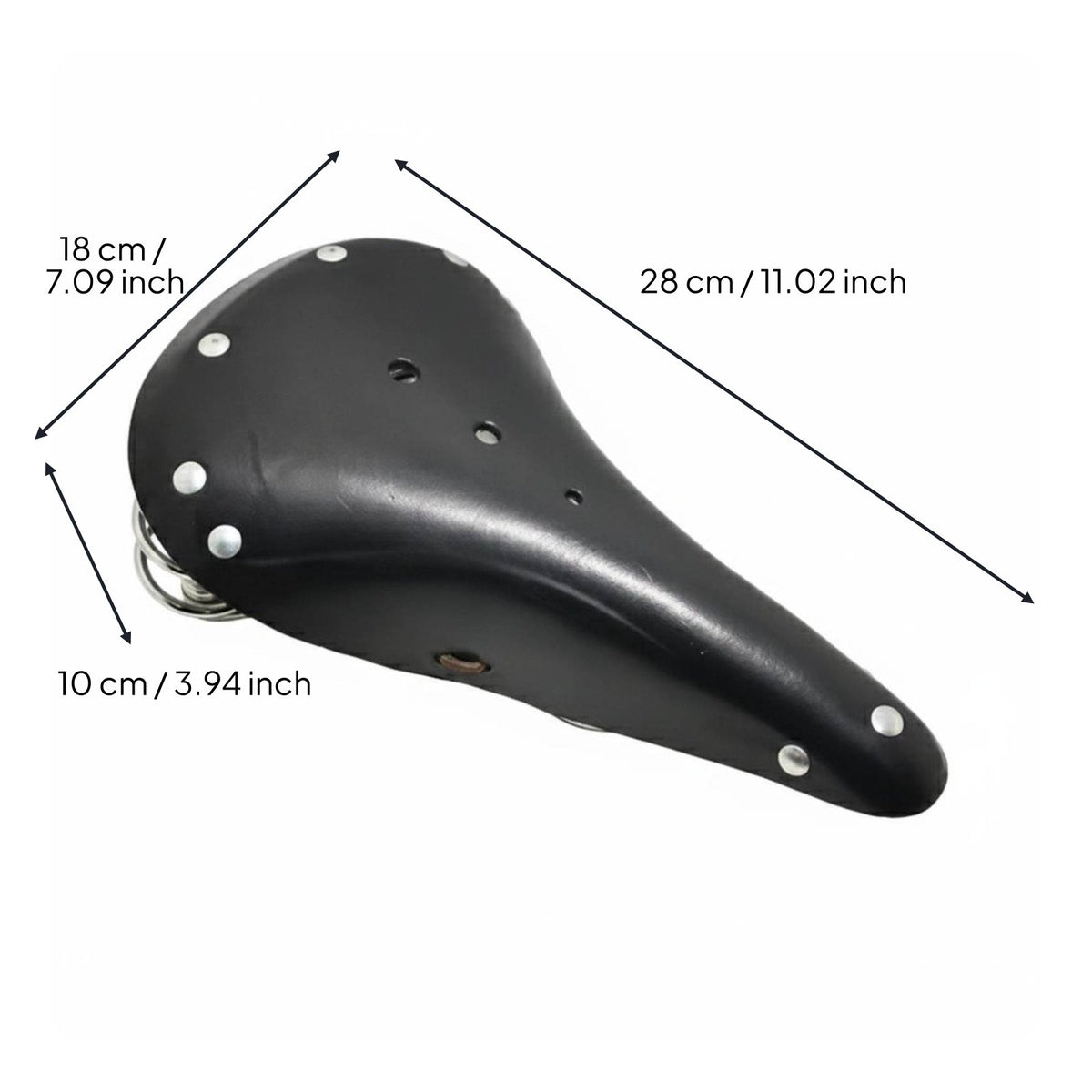 Leather Coil Cycle Saddle Breathable Design for Town Commuting