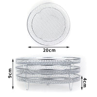 Air Fryer Accessories - Round Stainless Steel Grill Rack and Frying Net Basket
