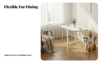Space-Saving Table with Integrated Chairs Foldable Design Dining Set Installationuncluttered Slim Form for Students, Hosts