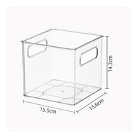 Clear Fridge Organizer Bin Stackable Plastic Refrigerator Bin with Handles