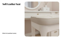 Padded Dressing Seat Sturdy Upholstered Four-Legged Stool Stable Structure