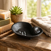 Cast Iron Soap Dish Vintage-Design Shell Jewelry Tray Decorative Spiral