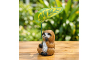 Sloth Statue with Umbrella Outdoor Sloth Garden Statue Miniature for Gardeners