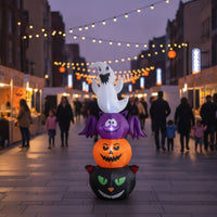 Bright Stacked Halloween Inflatable Lighted Inflatable Pumpkin Outdoor Yard Decoration Glowing for Lawn