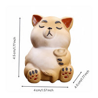 Yixing Violet Clay Dog Ornament Good Luck Violet Clay Tea Pet Collectible Tea Pet Dog Sculpture for Desk