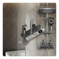 Digital Display Rain Shower, Brass