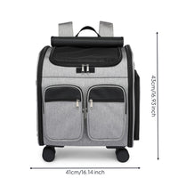 Breathable Pet Carrier Backpack with Wheels Ventilated Pet Backpack with Wheels Foldable Collapsible for Travelers