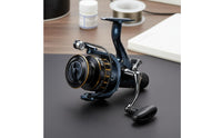 Precise Gearing System European Carp Fishing Reel Left Right Interchangeable Handle Double Drag Fishing Reel Stainless Steel Ball Bearings Fluid Line Release