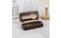 Multi-Compartment Watch Storage Box Safeguarding Divider Portable Watch Organizer Zippered Accessory Box Soft Suede Lining