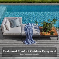 4 Pieces 4-Piece Woven Seating Set Weather-Resistant Outdoor Furniture Set Thick Paddings Easy to Clean for Homeowners
