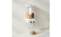 Wall Mounted Grain Dispenser Adjustable Dividers for Pantry