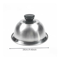 Cheese Melting Dome Versatile Stainless Steel Food Dome Heat Resistant Handle Pot Lid for Kitchen