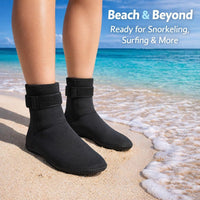 3mm synthetic rubber Wetsuit Socks for Adults, Thermal Diving for Snorkeling, Long Length Waterproof Swimming, Anti Slip Water Sports