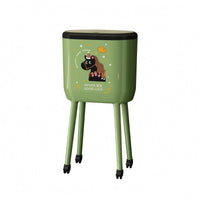 Trash Can with Wheels Rounded Rectangular Tall Trash Can for Living Room