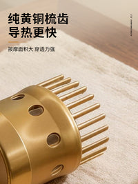 Pure Brass Massage Comb for Scalp Meridian, Wide-Tooth Comb for Scraping, Wellness Center Same Style