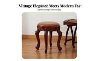 Carved Leg Vanity Seat Vintage Design Music Bench Anti-Slip Feet for Home, Women