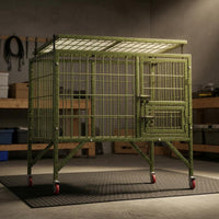 Galvanized Steel Outdoor Dog Kennel Wire Mesh Heavy Duty Dog Kennel Latch Door Pet Enclosure Weather-Resistant for Large Dogs