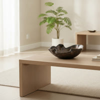 Ceramic Bowl with Metallic-Look Finish Sculptural for Interior Designers