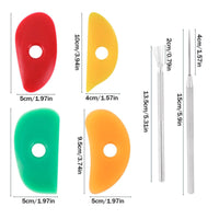 6 Pieces Silicone Pottery Rib Set Multi-Functional Ceramic Modeling Tool Kit