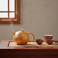 Classic Teapot Traditional Style Yixing Clay Teapot Hand Painted Floral Pattern Traditional Tea Pot
