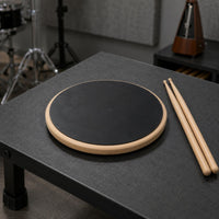 Black Striking Surface Quiet Drum Pad Beige Rim 12-Inch Drum Pad Hand Feel Music Accessory Portable