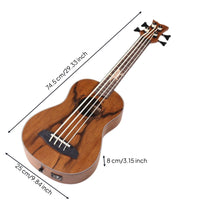 Ukulele Bass with Slotted Headstock 4-String Bass Ukulele Beginner-Friendly Instrument for Beginners