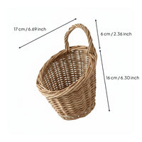 Rattan Produce Basket Space Saving Woven Hanging Basket Boho Decor for Pantry