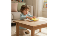 Sensory Wooden Mirror with Knob Interactive Montessori Mirror Toy Child-Friendly for Baby