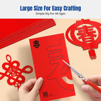 Chinese New Year Window Paper Cut, DIY Kids Craft, Fu Character, Festive Glass Sticker