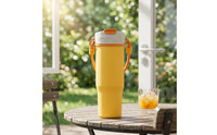 Portable Wireless Juicer Cup Ice Crushing Rechargeable Blender with Travel Lid Lid Personal Blender with Straw Stainless Steel